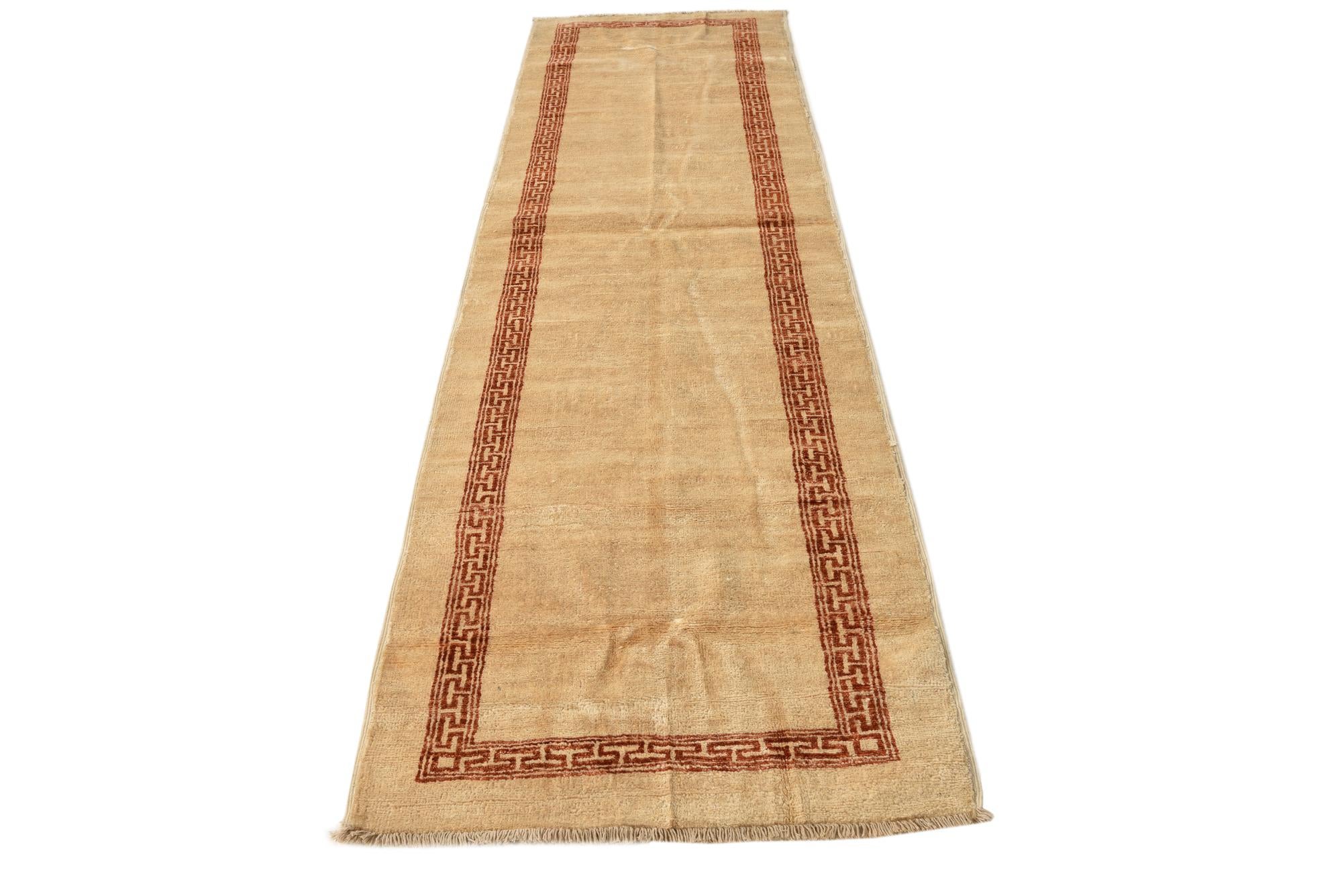 2' 8 x 9' 7 Hand Knotted Peshawar Ziegler Runner Rug