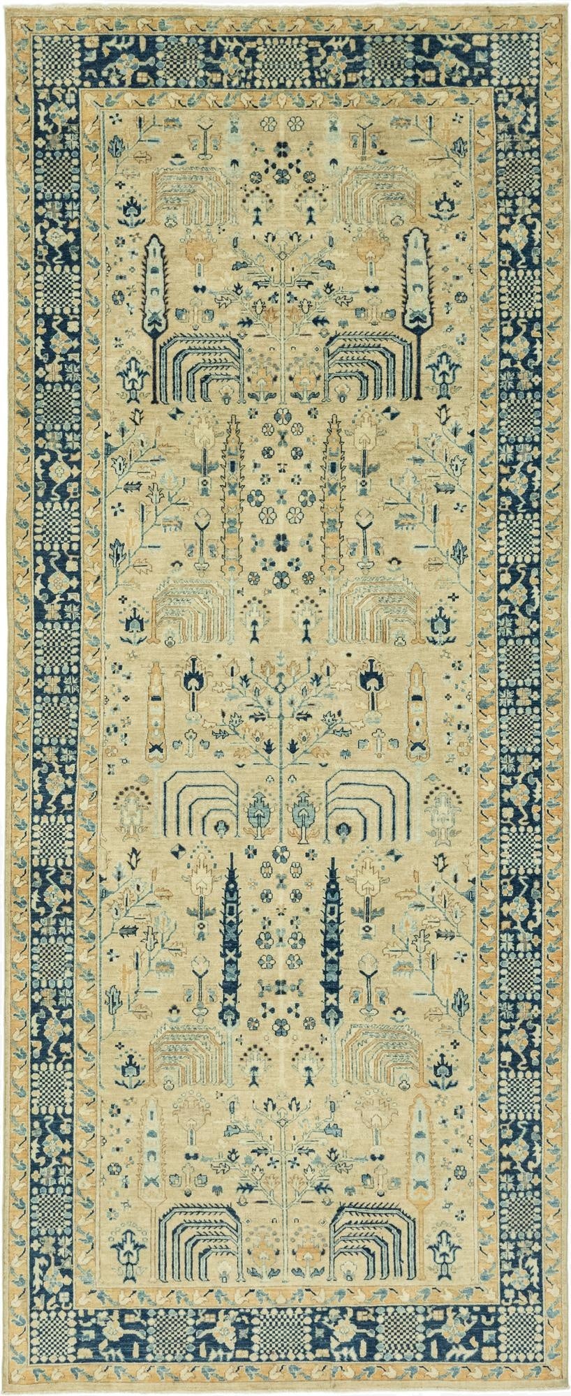 6' 1 x 14' 10  Hand Knotted Peshawar Ziegler Runner Rug