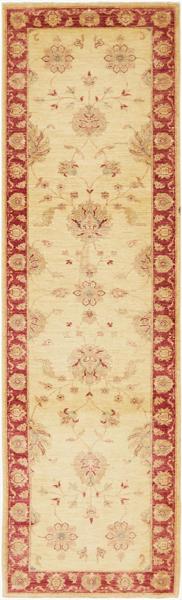 2' 10 x 9' 8  Hand Knotted Peshawar Ziegler Runner Rug