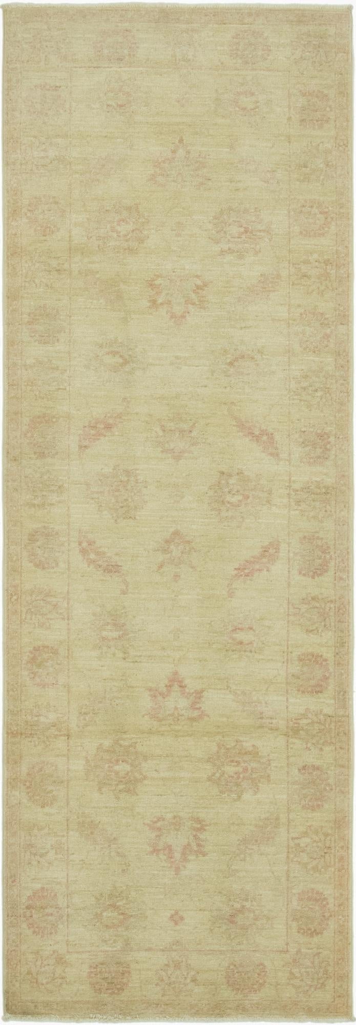2' 7 x 8'  Hand Knotted Peshawar Ziegler Runner Rug