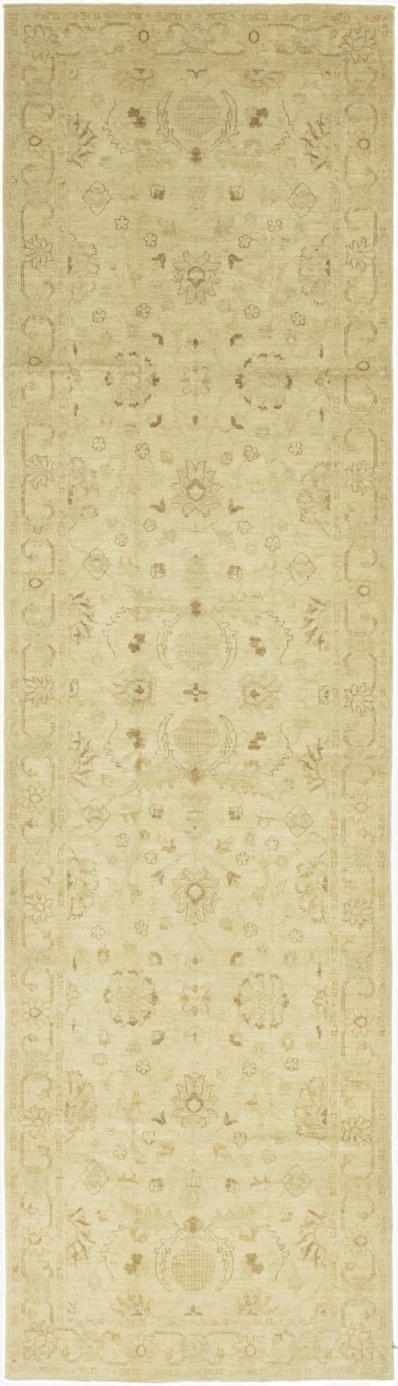 4' 2 x 14' 9  Hand Knotted Peshawar Ziegler Runner Rug