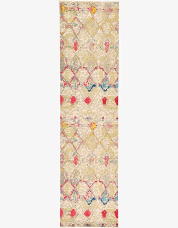 Beige Washable Santa Fe Runner Rug