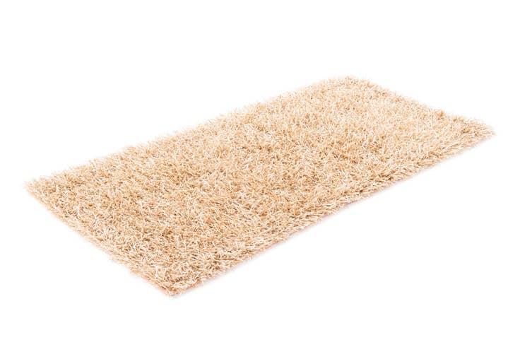Detail image of 2' 5 x 4' 7 Hand Knotted Solid Shag Runner Rug