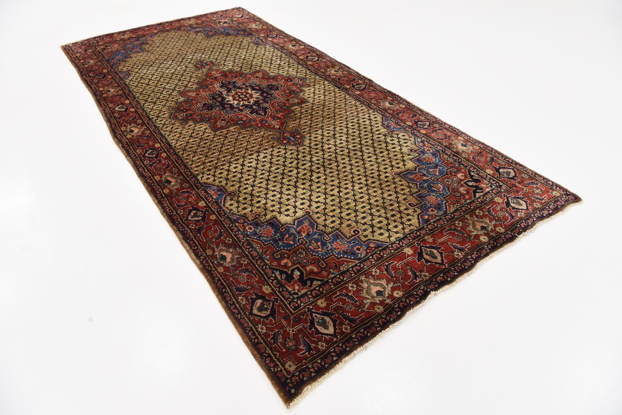 5' x 10' 4 Hand Knotted Songhor Persian Wool Runner Rug