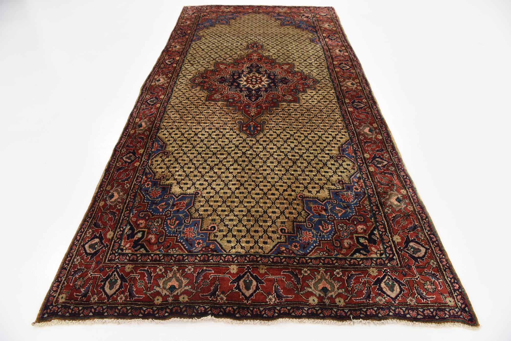 5' x 10' 4 Hand Knotted Songhor Persian Wool Runner Rug