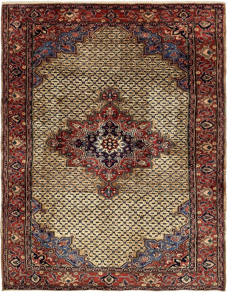 Detail image of 5' x 10' 4 Hand Knotted Songhor Persian Wool Runner Rug