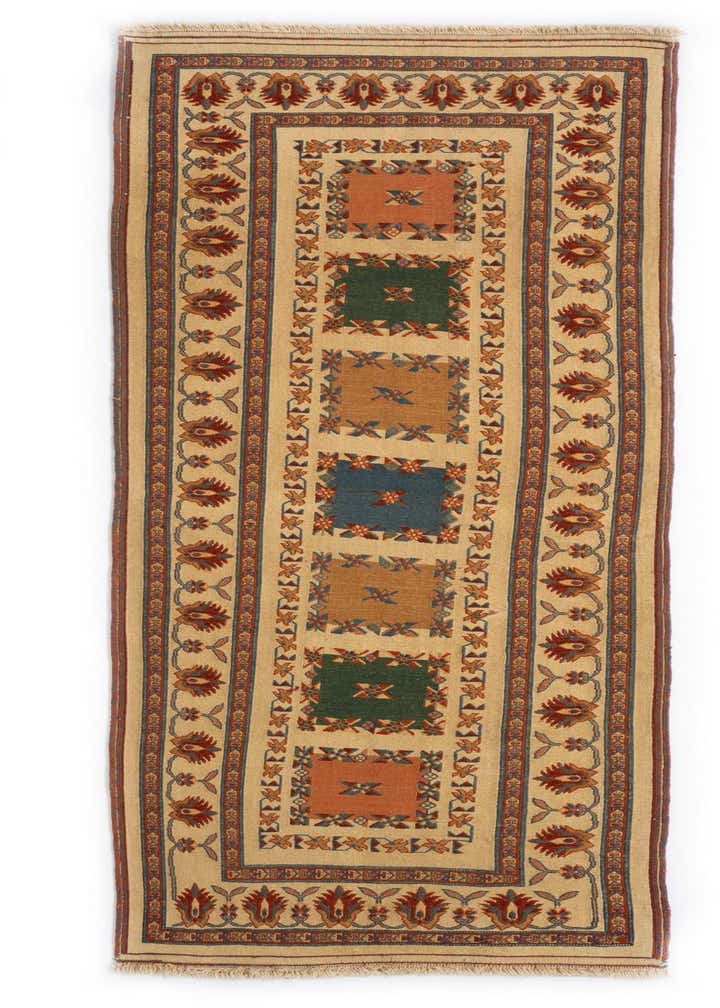 2' 7 x 7' 10 Sumak Kilim Wool Runner Rug