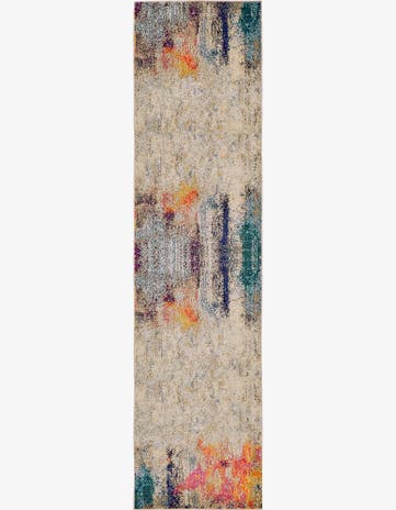 Beige Washable Theia Runner Rug