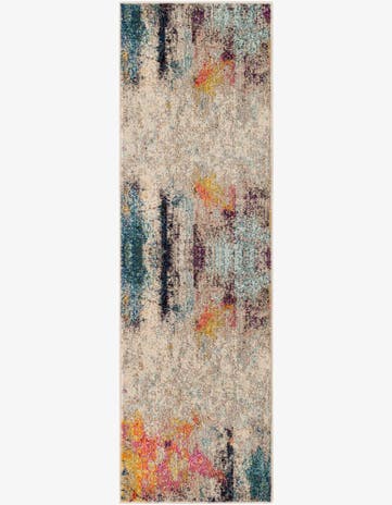Beige Washable Theia Runner Rug