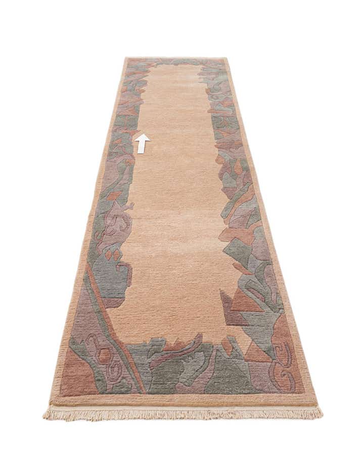 2' 7 x 10' 10 Hand Knotted Tibet Wool Runner Rug