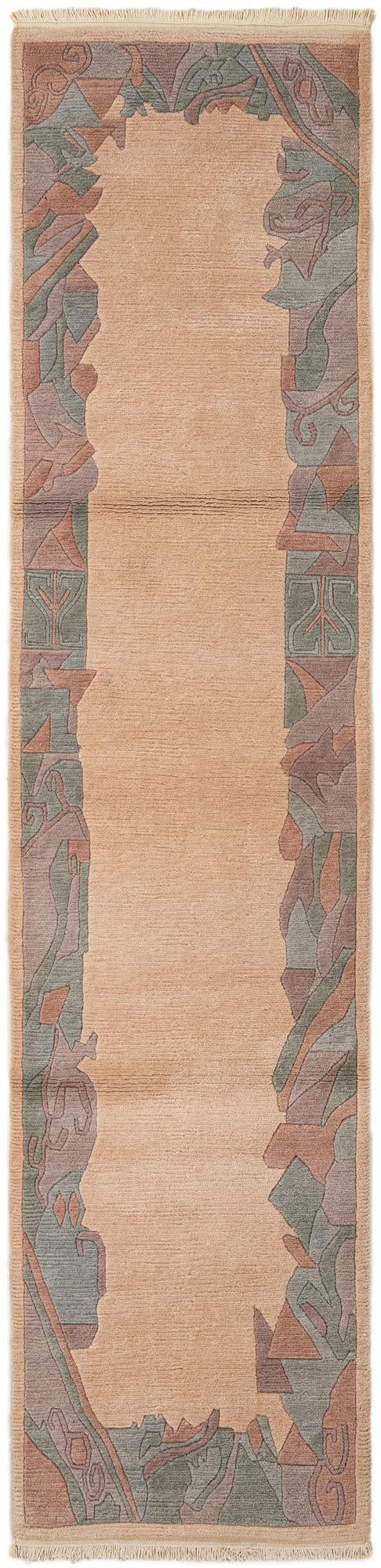 2' 7 x 10' 10 Hand Knotted Tibet Wool Runner Rug