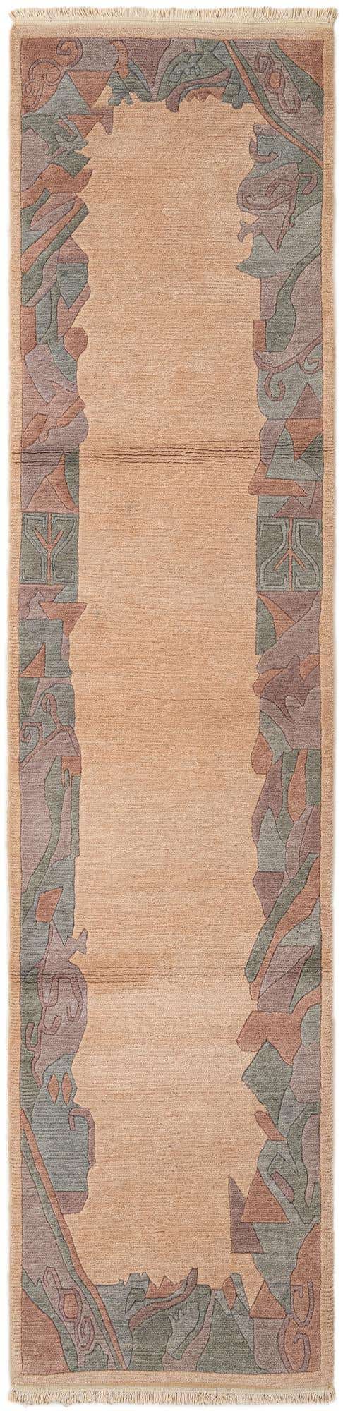 2' 7 x 10' 10 Hand Knotted Tibet Wool Runner Rug