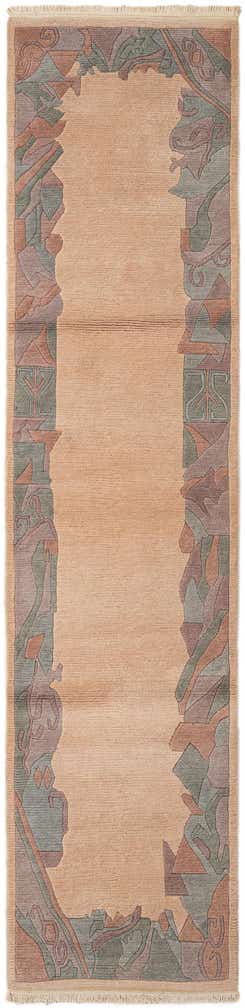 2' 7 x 10' 10 Hand Knotted Tibet Wool Runner Rug