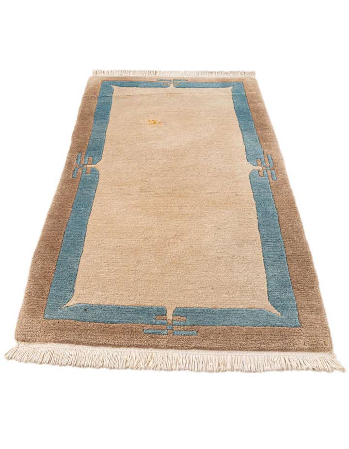 2' 5 x 4' 8 Hand Knotted Tibet Wool Runner Rug