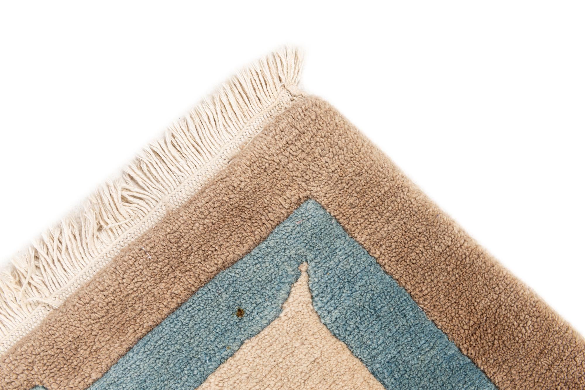 2' 5 x 4' 8 Hand Knotted Tibet Wool Runner Rug