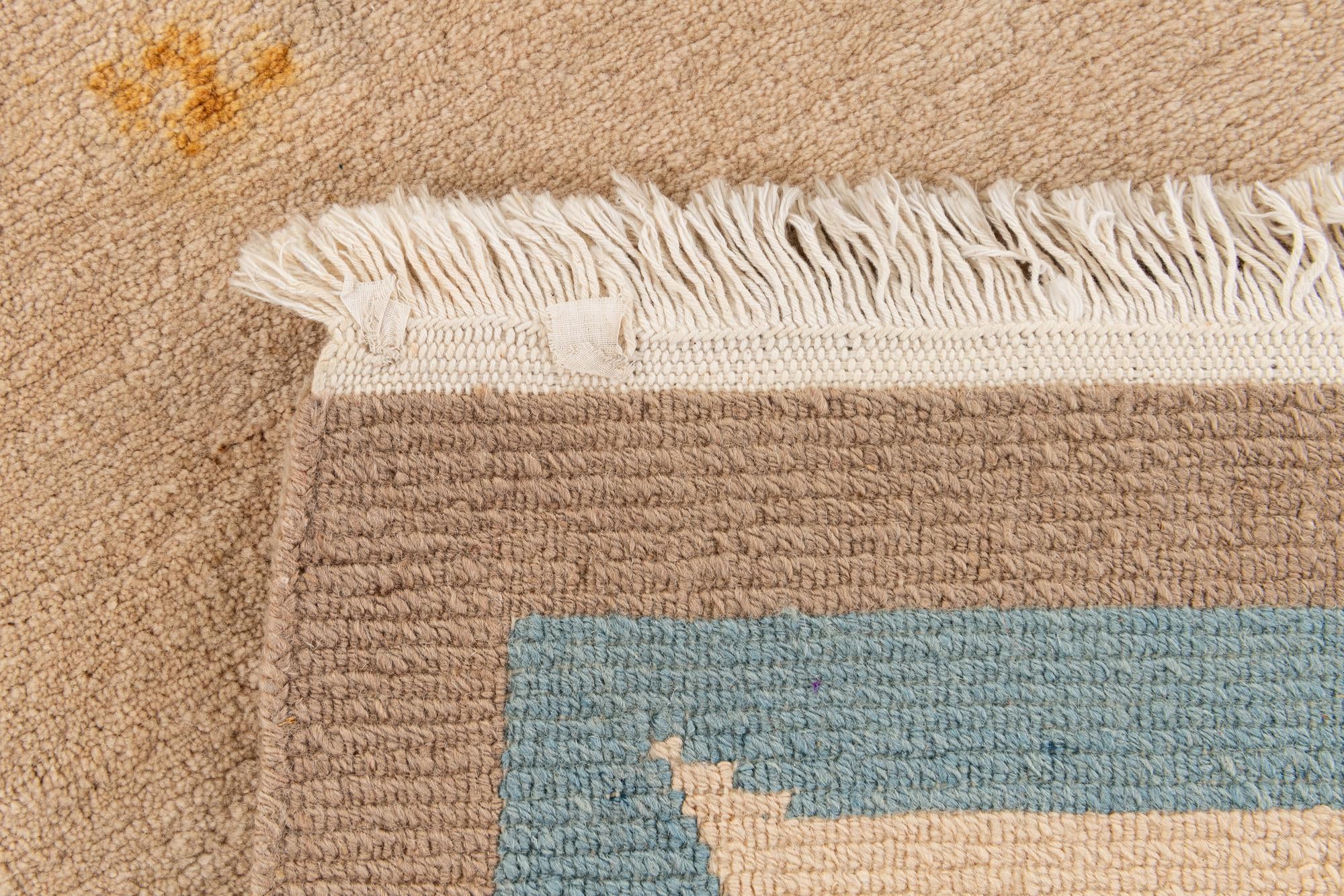 2' 5 x 4' 8 Hand Knotted Tibet Wool Runner Rug