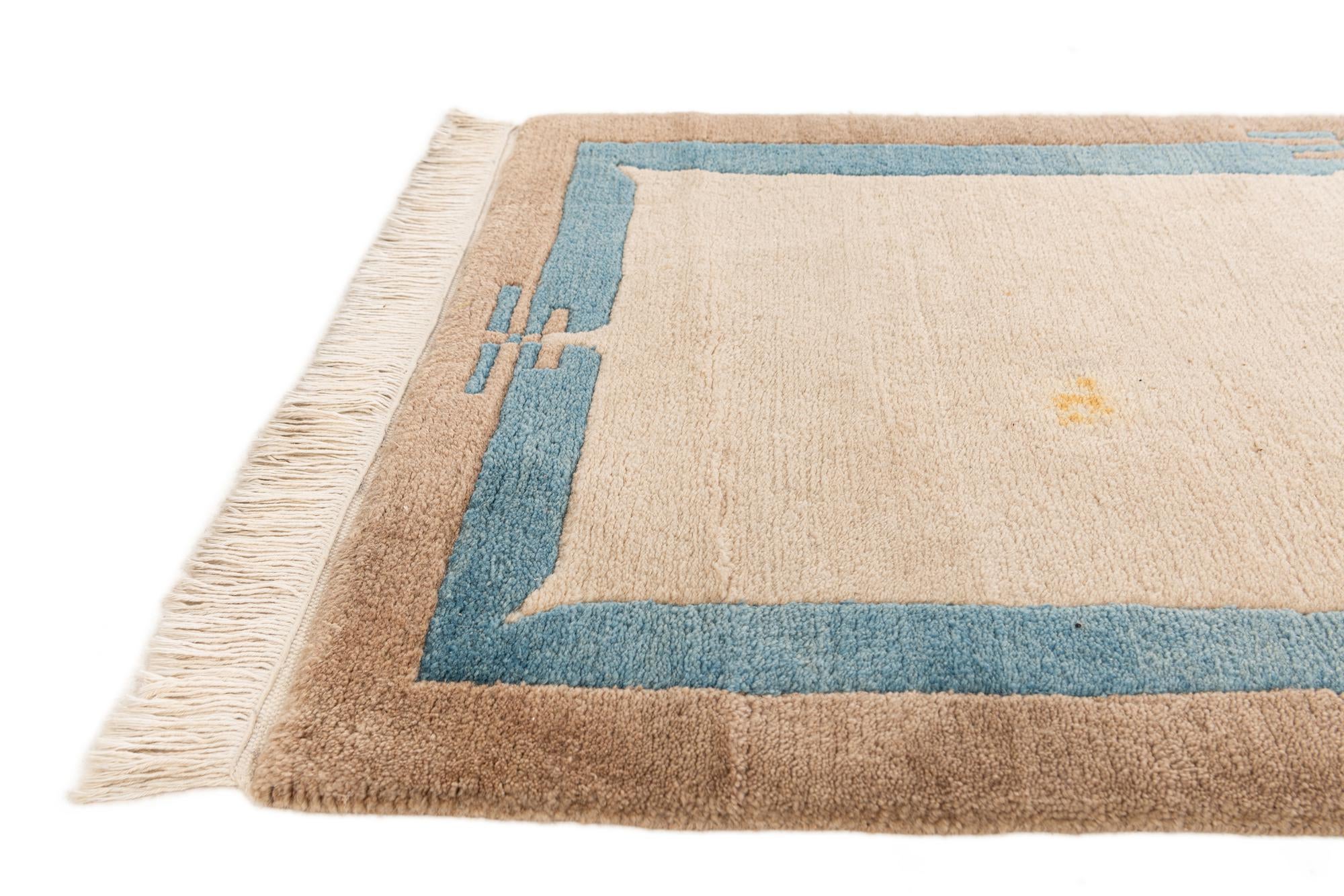 2' 5 x 4' 8 Hand Knotted Tibet Wool Runner Rug