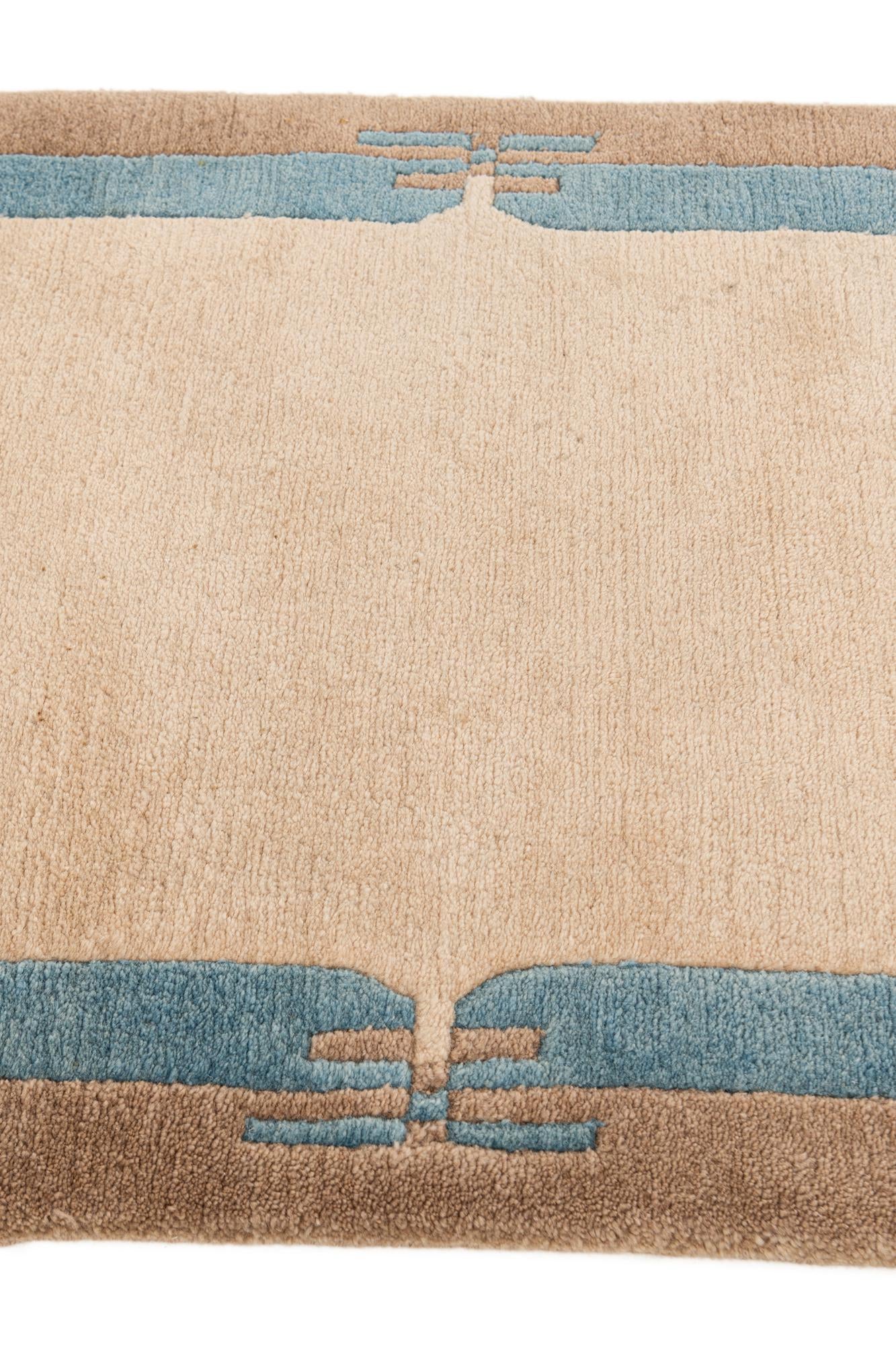 2' 5 x 4' 8 Hand Knotted Tibet Wool Runner Rug