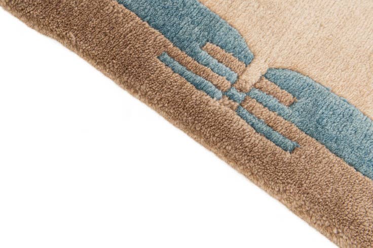 Detail image of 2' 5 x 4' 8 Hand Knotted Tibet Wool Runner Rug