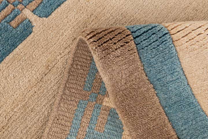 2' 5 x 4' 8 Hand Knotted Tibet Wool Runner Rug