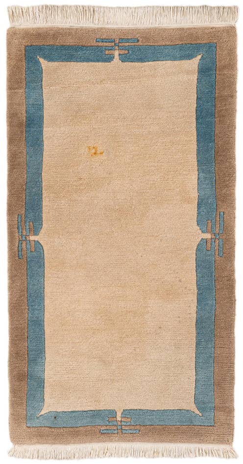 Detail image of 2' 5 x 4' 8 Hand Knotted Tibet Wool Runner Rug