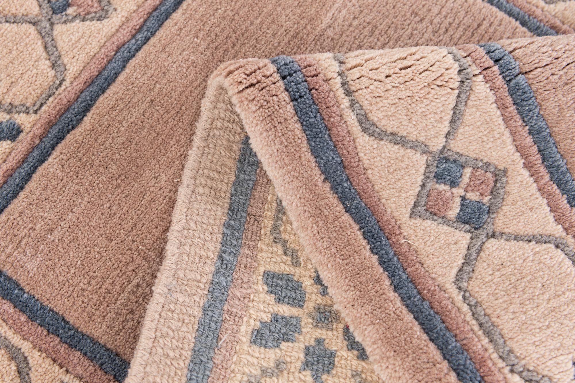 2' 5 x 4' 8 Hand Knotted Tibet Wool Runner Rug
