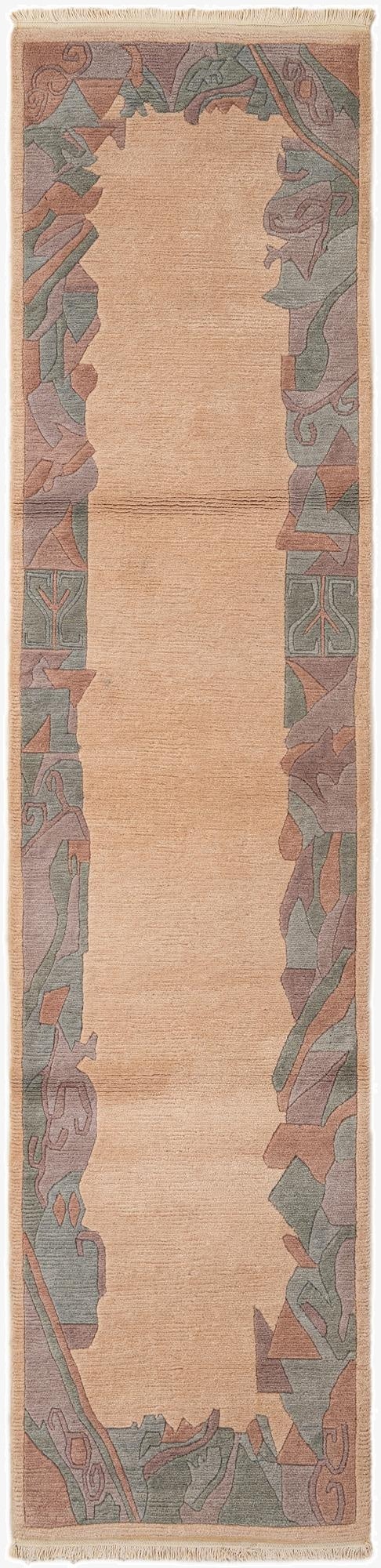 2' 7 x 10' 10  Hand Knotted Tibet Wool Runner Rug