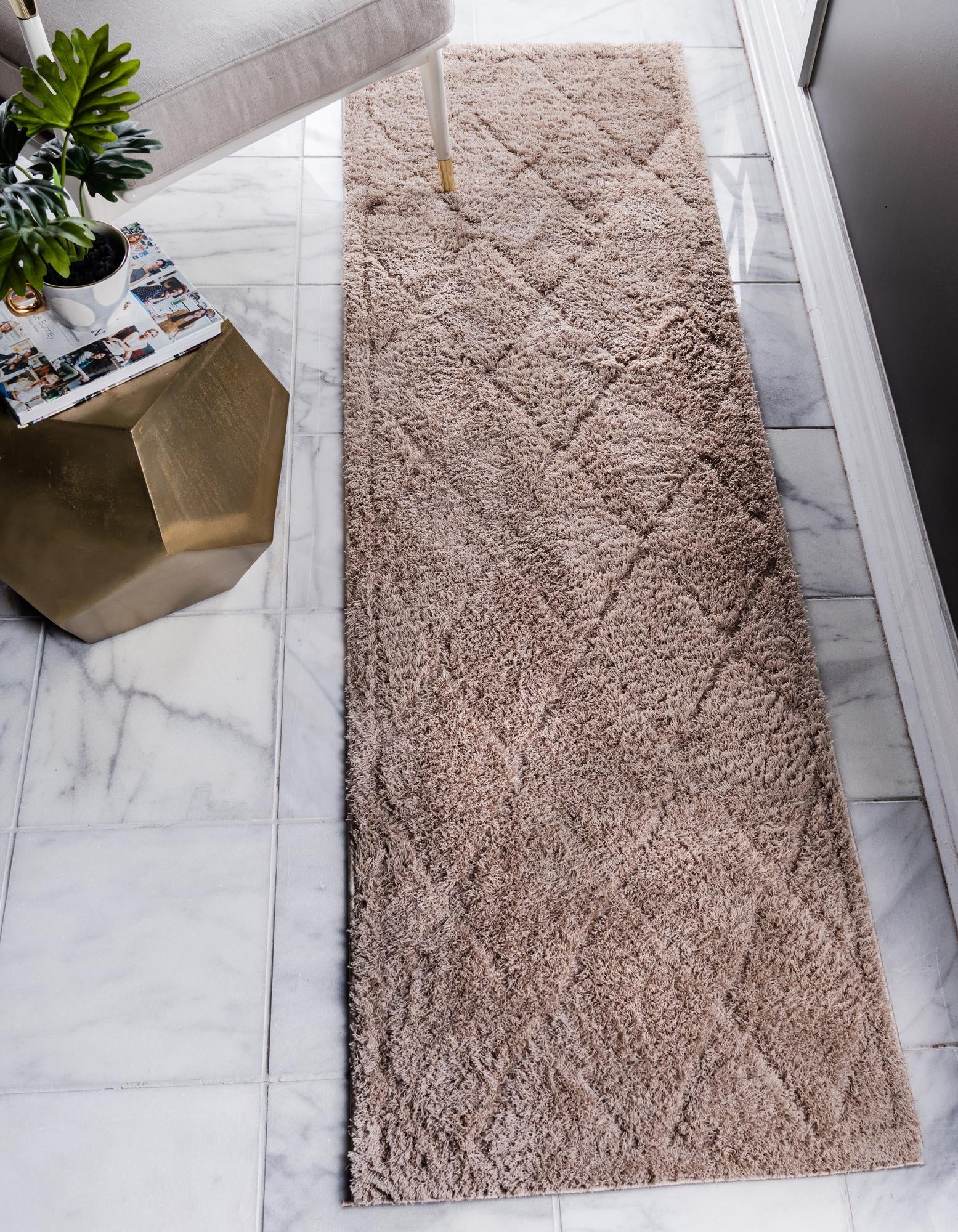 2' x 6' 9 Trellis Shag Runner Rug