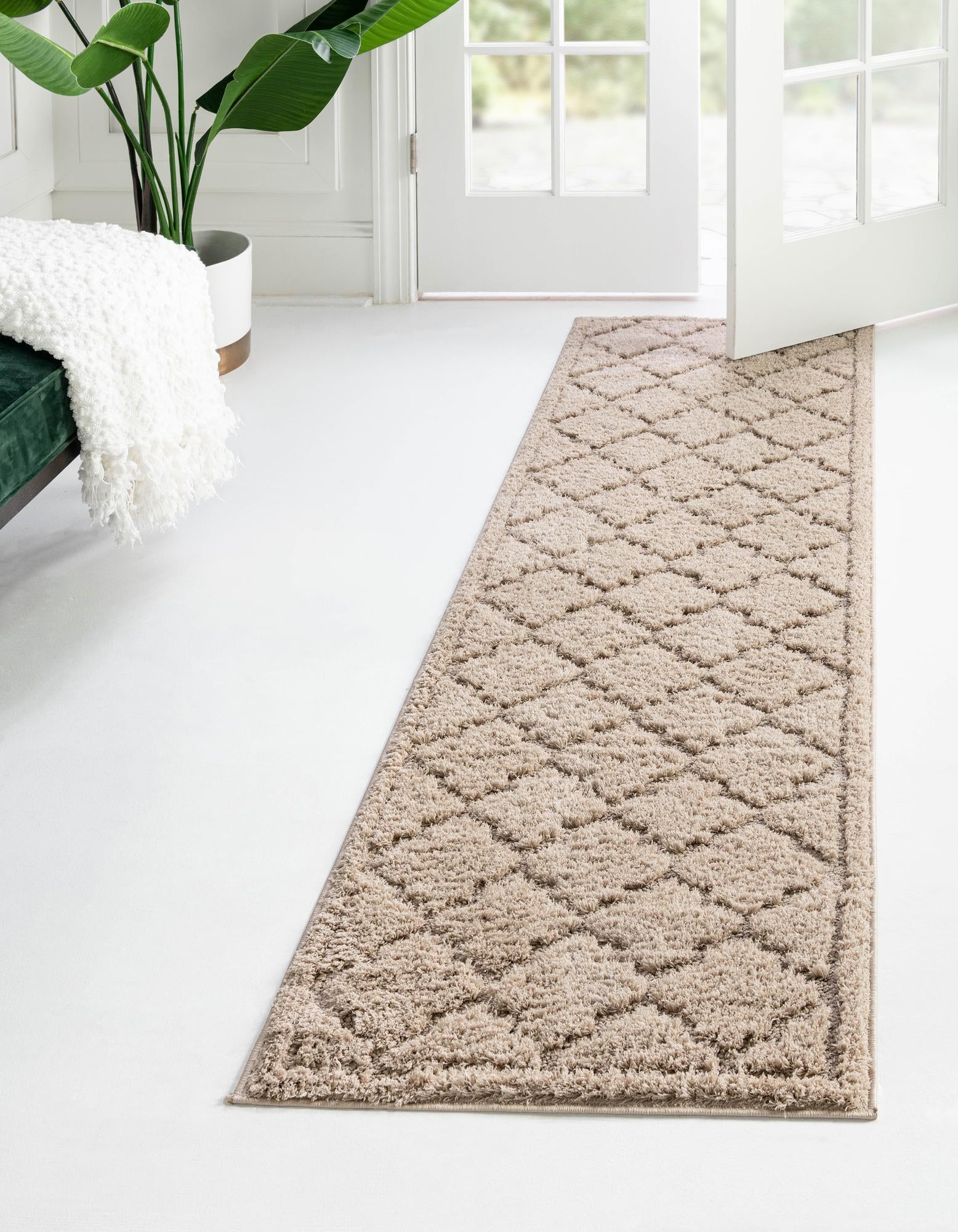 2' x 6' 9 Trellis Shag Runner Rug