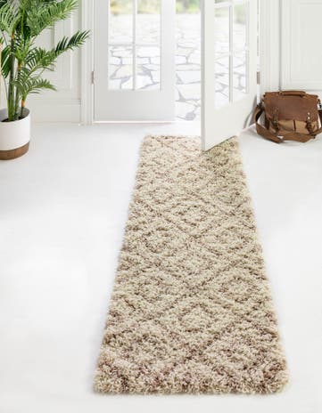 60cm x 150cm Trellis Shag Loper Vloerkleed