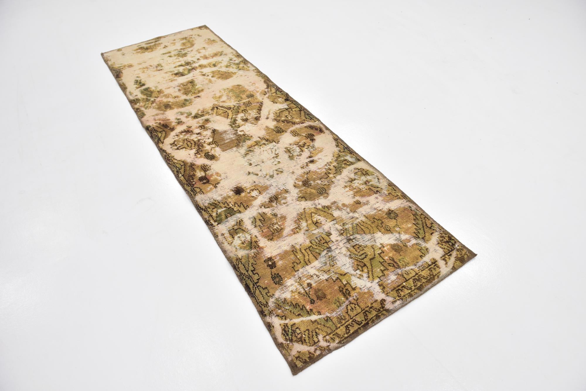 2' 8 x 8' 9 Hand Knotted Ultra Vintage Persian Wool Runner Rug