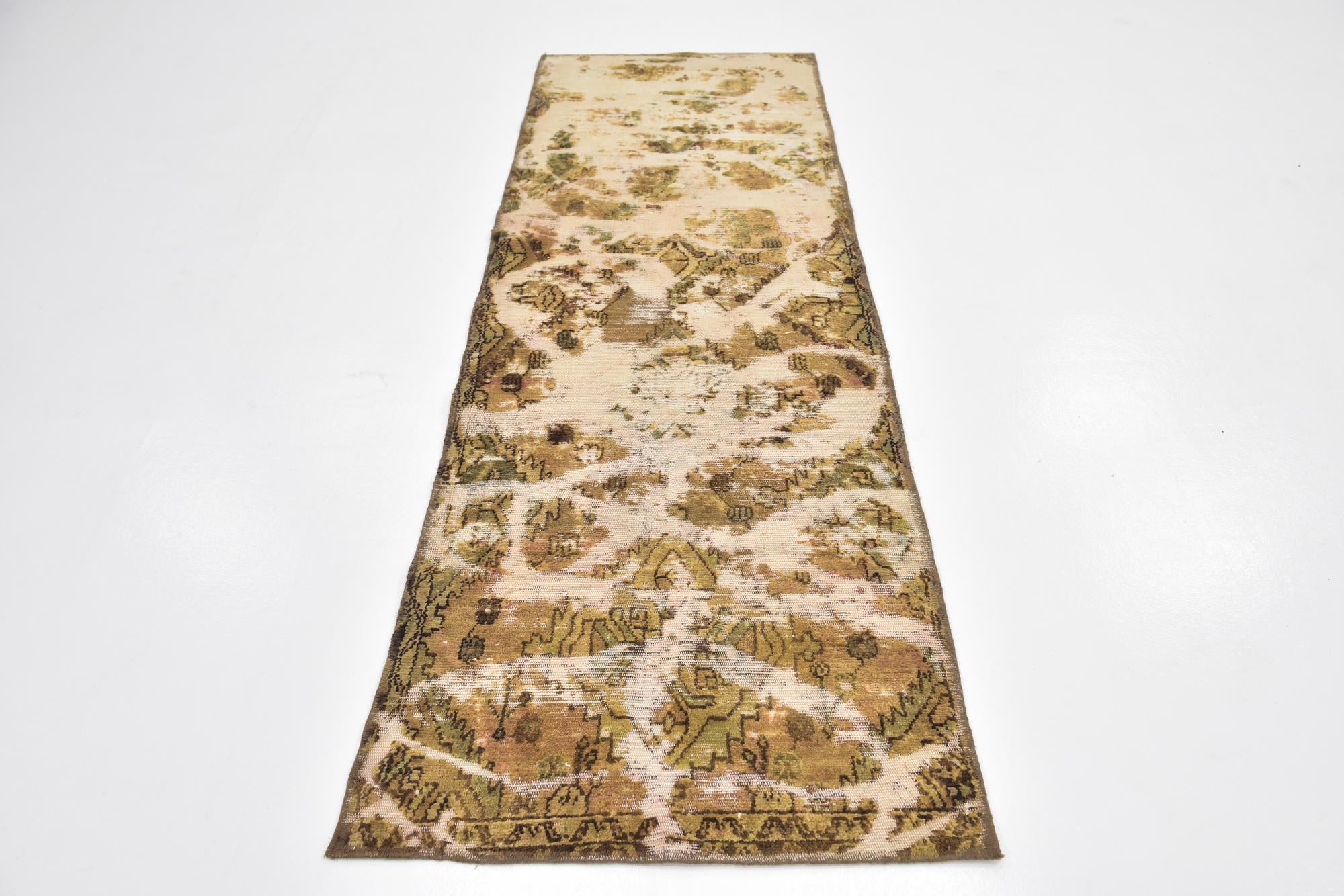 2' 8 x 8' 9 Hand Knotted Ultra Vintage Persian Wool Runner Rug