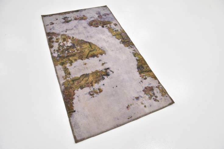 Detail image of 2' 6 x 4' 7 Hand Knotted Ultra Vintage Persian Wool Runner Rug