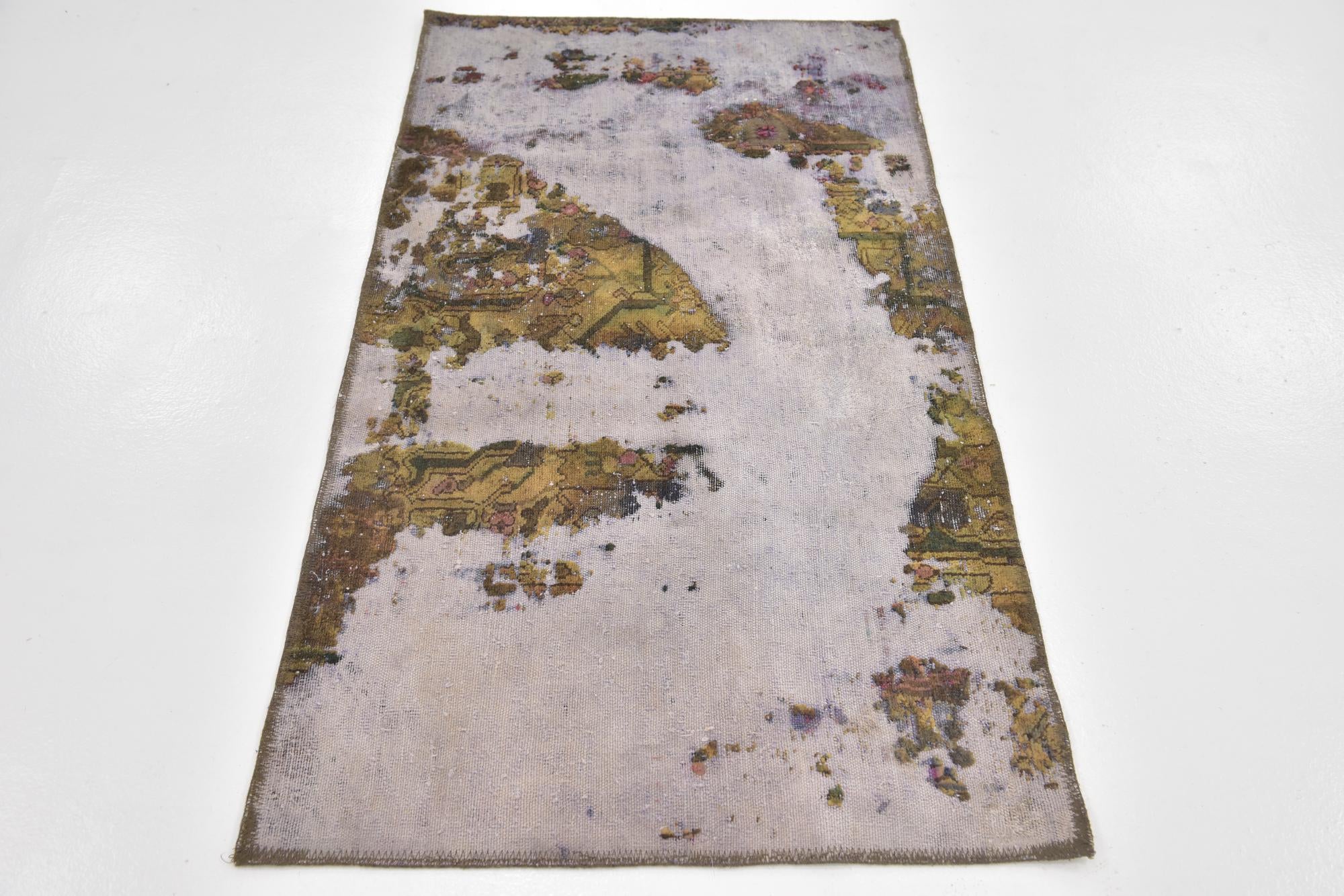 2' 6 x 4' 7 Hand Knotted Ultra Vintage Persian Wool Runner Rug