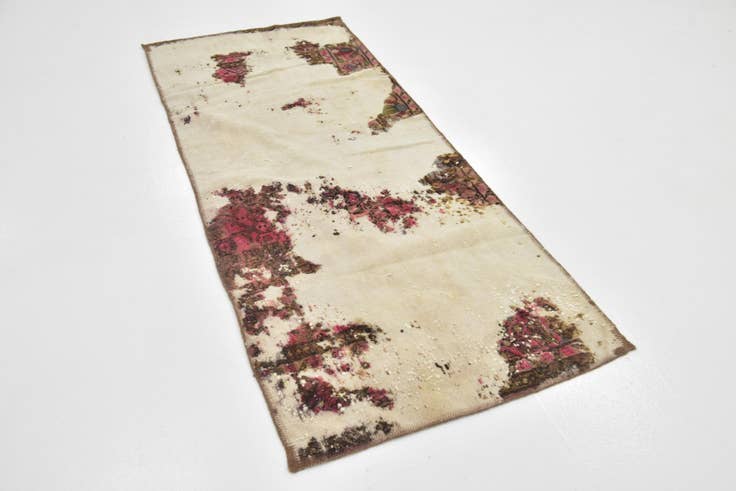 Detail image of 2' 8 x 6' 4 Hand Knotted Ultra Vintage Persian Wool Runner Rug