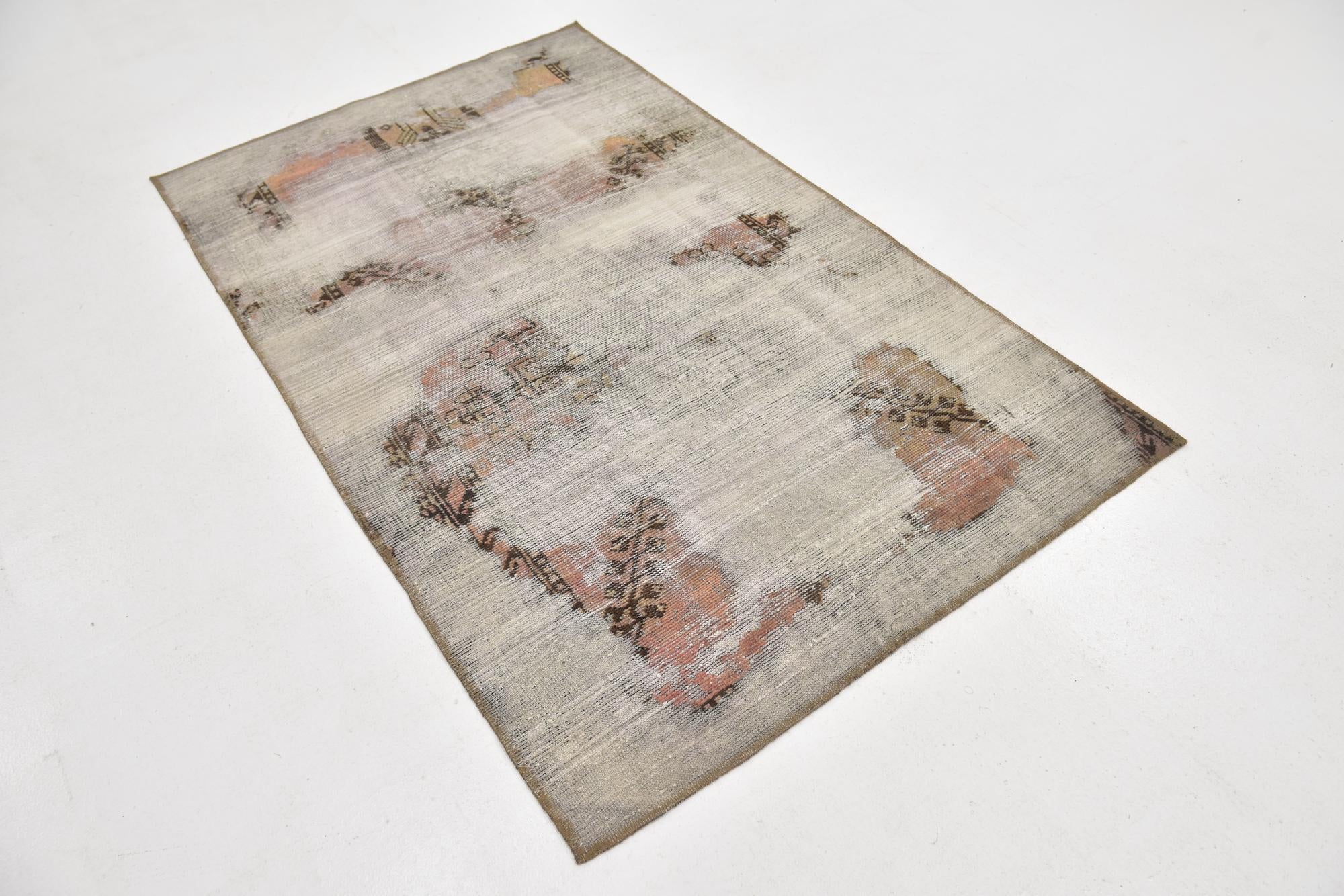 3' 8 x 6' 4 Hand Knotted Ultra Vintage Persian Wool Runner Rug