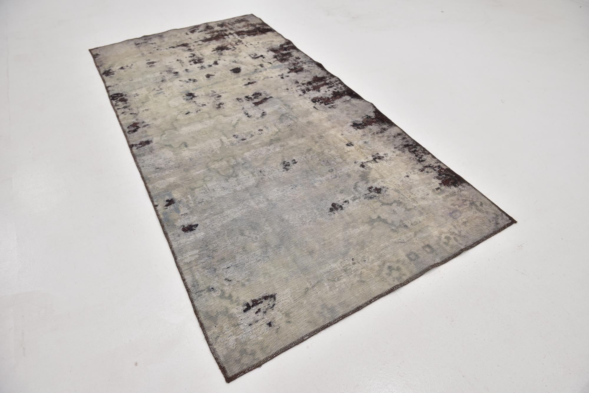 4' 5 x 9' Hand Knotted Ultra Vintage Persian Wool Runner Rug