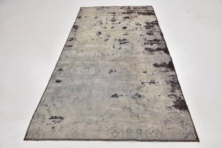Detail image of 4' 5 x 9' Hand Knotted Ultra Vintage Persian Wool Runner Rug