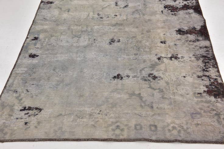 Detail image of 4' 5 x 9' Hand Knotted Ultra Vintage Persian Wool Runner Rug