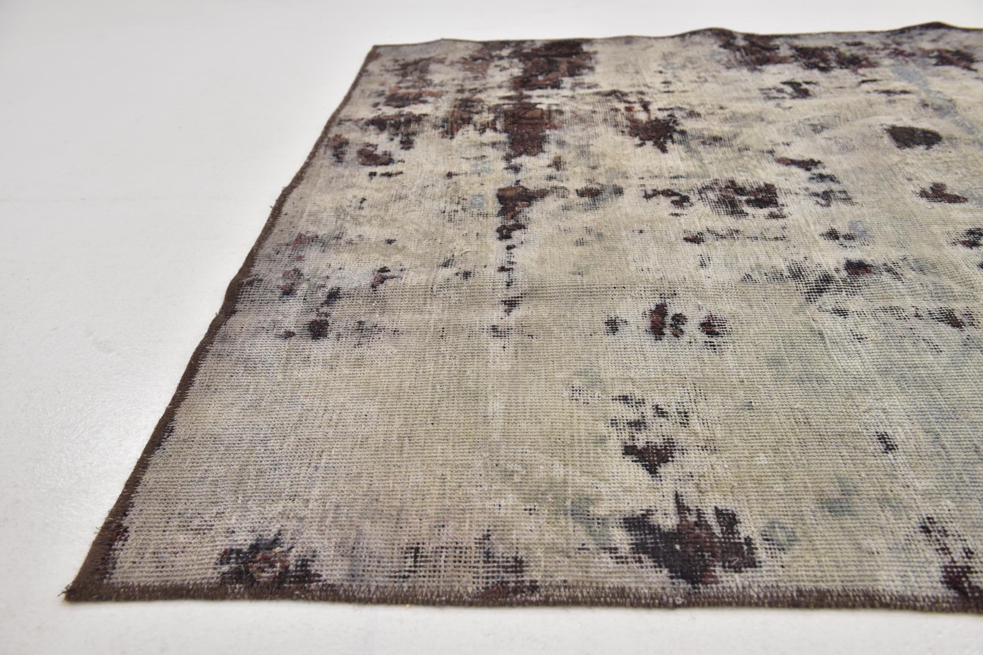 4' 5 x 9' Hand Knotted Ultra Vintage Persian Wool Runner Rug