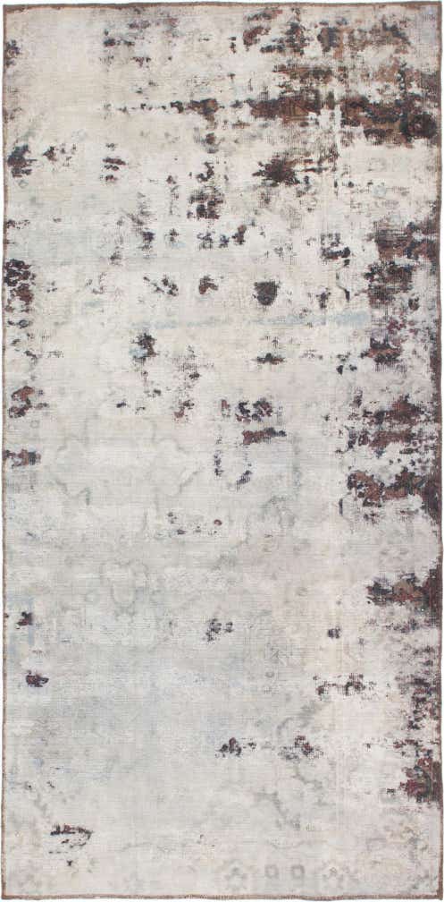 4' 5 x 9' Hand Knotted Ultra Vintage Persian Wool Runner Rug