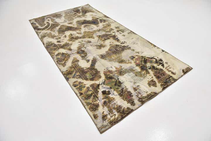 4' 8 x 9' 5 Hand Knotted Ultra Vintage Persian Wool Runner Rug