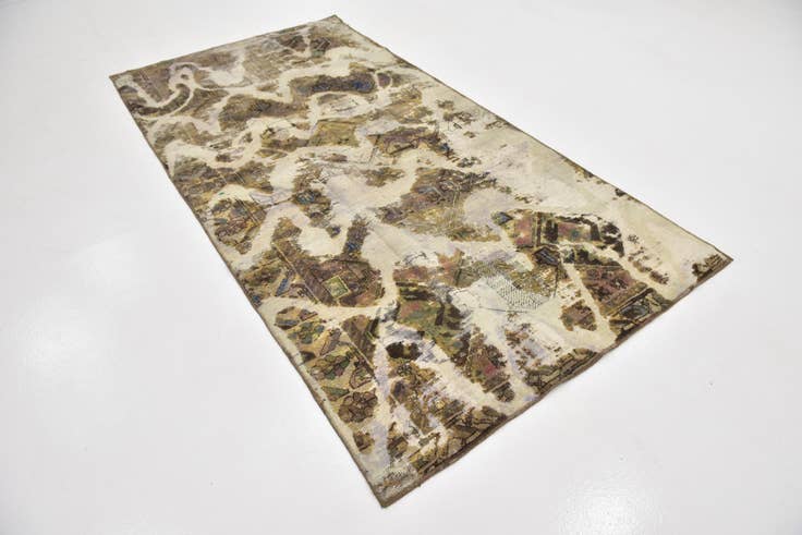 Detail image of 4' 8 x 9' 5 Hand Knotted Ultra Vintage Persian Wool Runner Rug