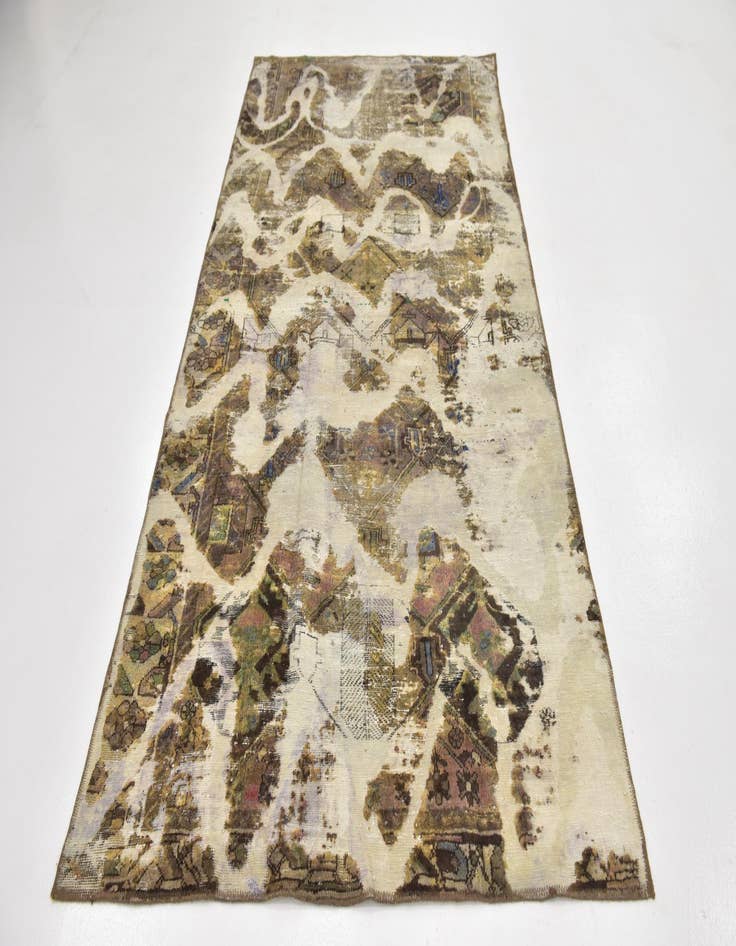 Detail image of 4' 8 x 9' 5  Hand Knotted Ultra Vintage Persian Wool Runner Rug