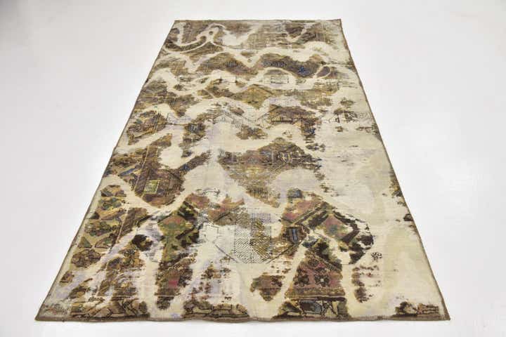 4' 8 x 9' 5 Hand Knotted Ultra Vintage Persian Wool Runner Rug