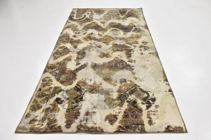 Detail image of 4' 8 x 9' 5 Hand Knotted Ultra Vintage Persian Wool Runner Rug