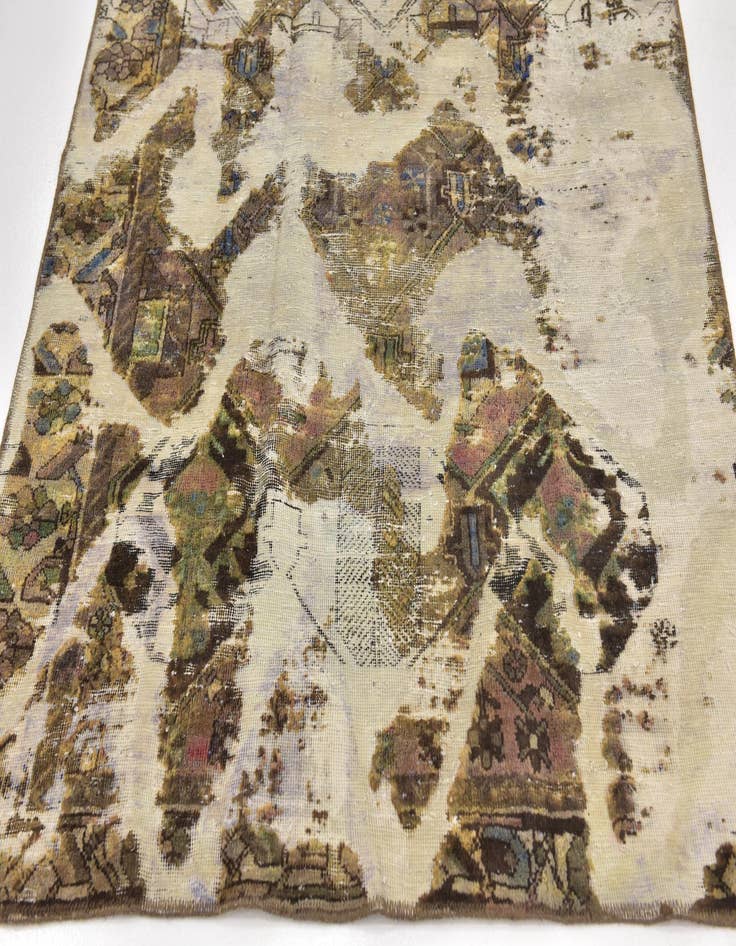 Detail image of 4' 8 x 9' 5  Hand Knotted Ultra Vintage Persian Wool Runner Rug