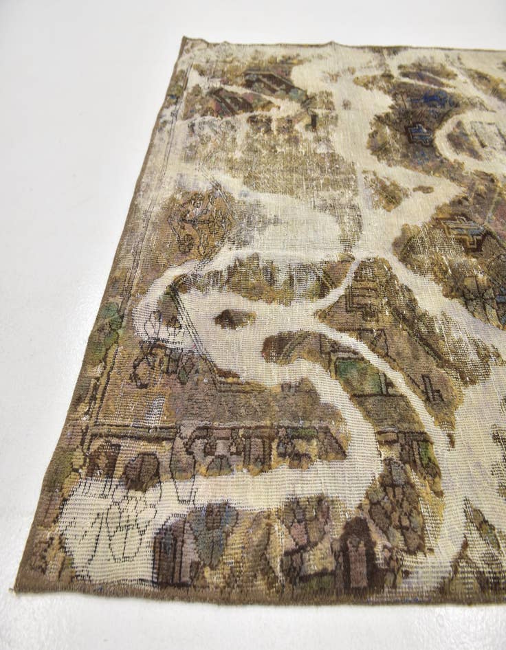 Detail image of 4' 8 x 9' 5  Hand Knotted Ultra Vintage Persian Wool Runner Rug