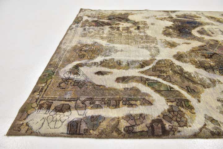 4' 8 x 9' 5 Hand Knotted Ultra Vintage Persian Wool Runner Rug