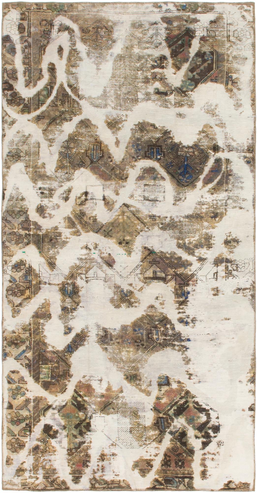 4' 8 x 9' 5 Hand Knotted Ultra Vintage Persian Wool Runner Rug